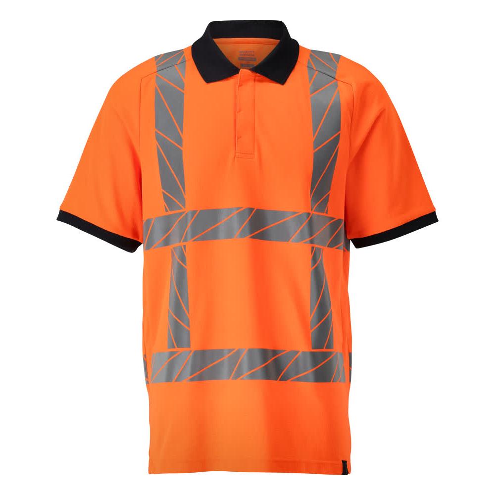 Pikétröja, modern passform pikétröja, hi-vis orange