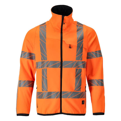Fleecejacka med dragkedja i mikrofleece, hi-vis orange