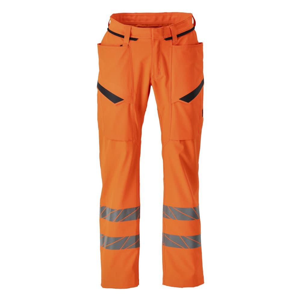 Byxor med lårfickor, stretchbyxor, hi-vis orange