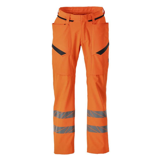 Byxor med lårfickor, stretchbyxor, hi-vis orange