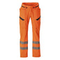 Byxor med lårfickor, stretchbyxor, hi-vis orange