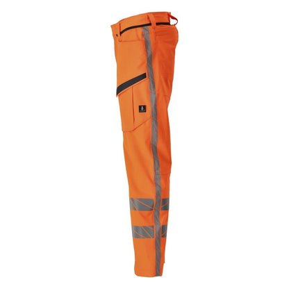 Byxor med lårfickor, stretchbyxor, hi-vis orange