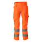 Byxor med knäfickor, byxor med stretchinlägg, hi-vis orange