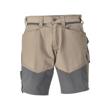 Shorts, lätta shorts, mörk sandbeige/antracitgrå