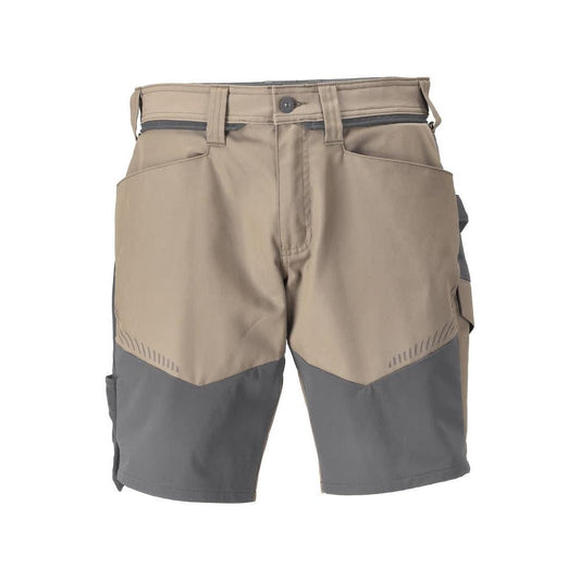 Shorts, lätta shorts, mörk sandbeige/antracitgrå