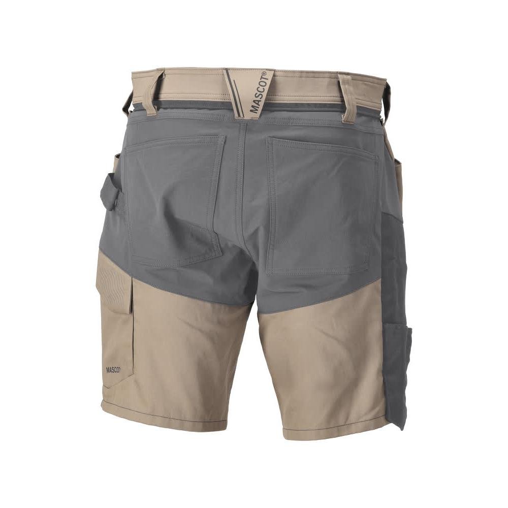 Shorts, lätta shorts, mörk sandbeige/antracitgrå
