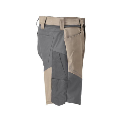 Shorts, lätta shorts, mörk sandbeige/antracitgrå