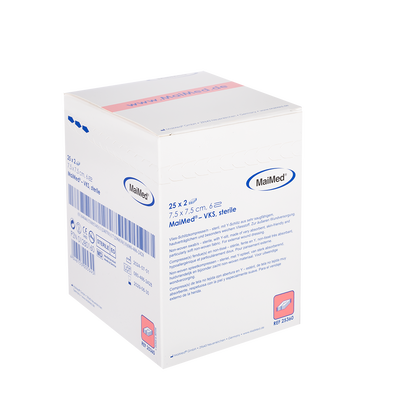 MaiMed-VKS-sterila fleece slitskompresser, 25x2 st/kartong