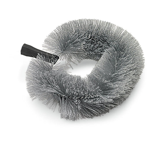 Nölle Profi Brush ersättningshuvud dammbi oval, 25 cm syntetisk borste från Nölle Profi Brush borstar & penselteknik e.K. har täta grå borst och ett svart handtag, avbildat på vit bakgrund.