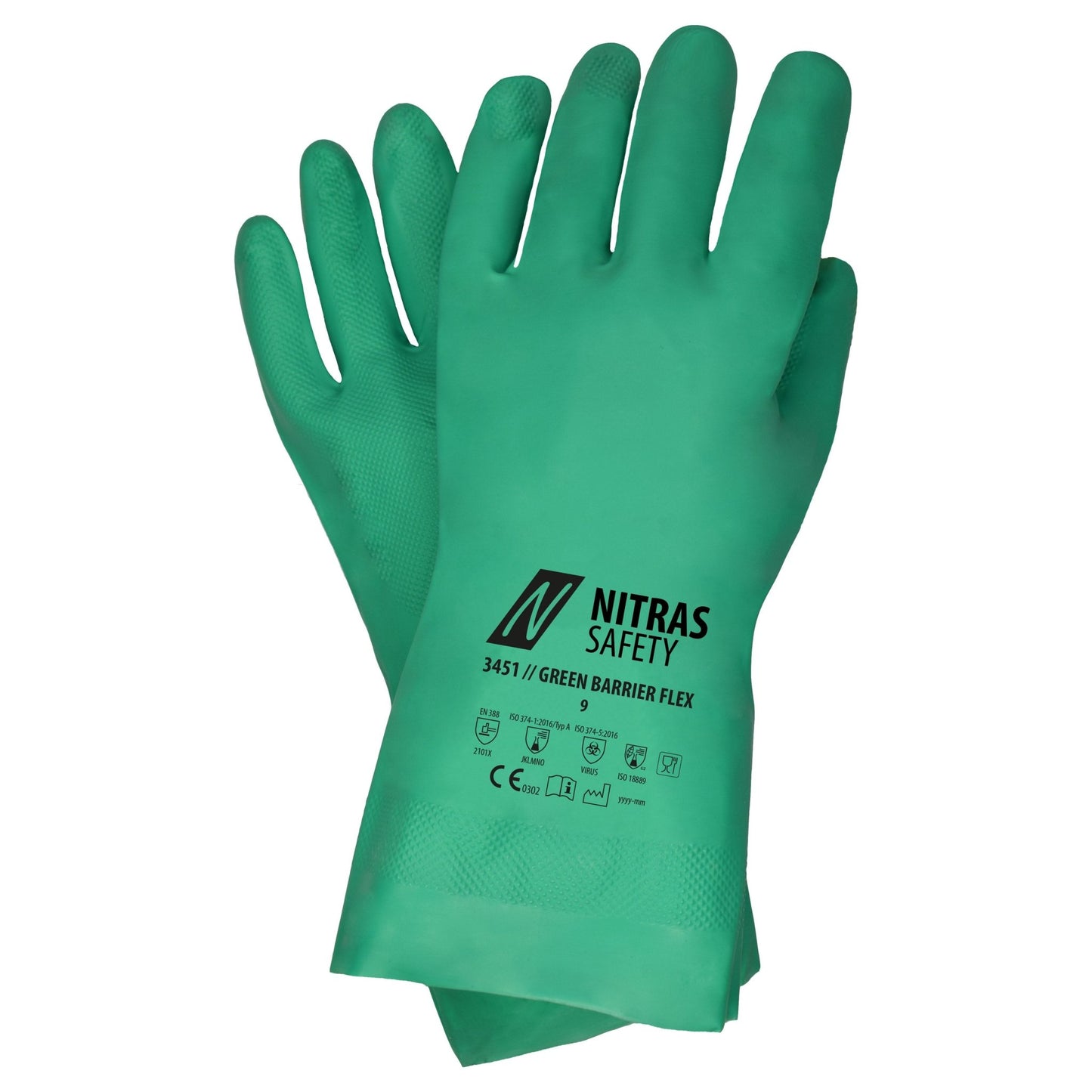 NITRAS GREEN BARRIER FLEX, kemikalieskyddshandskar, grön