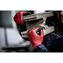 NITRAS nylonhandskar, röda/svarta