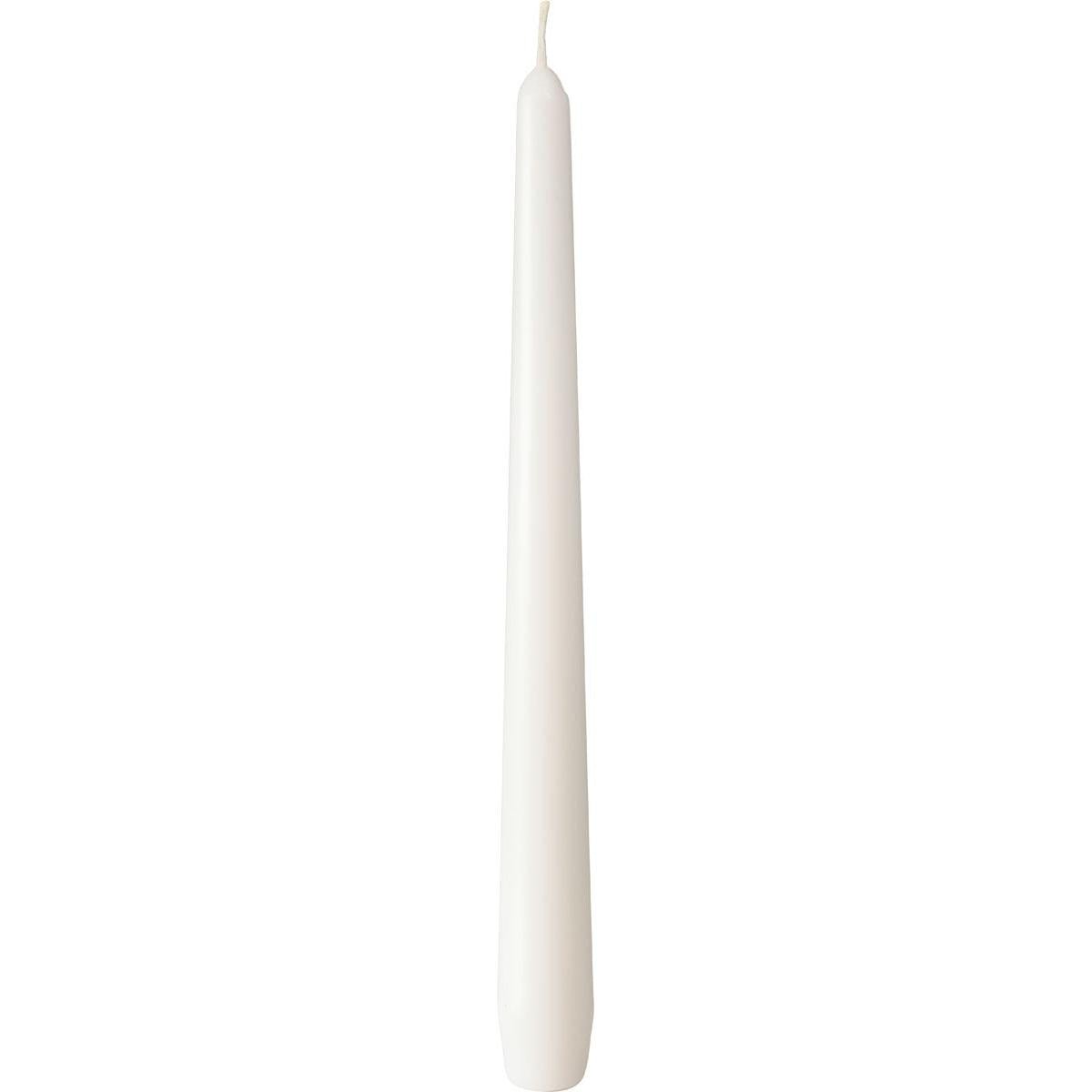 Ett ensamt släckt ljus från Duni GmbH (ca. 7h, 250 x 22 mm) står upprätt mot en enkel bakgrund och utstrålar sin eleganta närvaro.