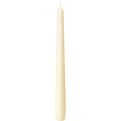 Ett högt, släckt ljus från Duni GmbH (ca. 7h, 250 x 22 mm) med slät elfenbensfärgad yta och synlig veke står mot en enkel vit bakgrund.