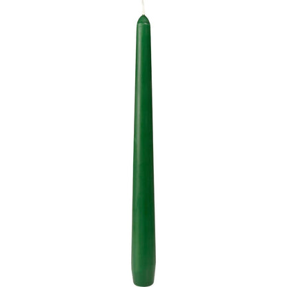 Ett högt, solid grönt ljus från Duni GmbH (250 x 22 mm) med vit veke står upprätt på vit grund och erbjuder cirka 7 timmars brinntid.