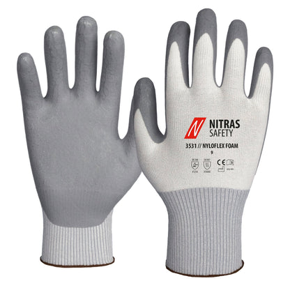 NITRAS NYLOFLEX FOAM, monteringshandskar, vit/grå