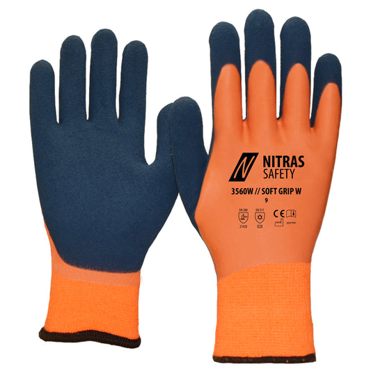 NITRAS SOFT GRIP W, vinterhandskar, orange / mörkblå