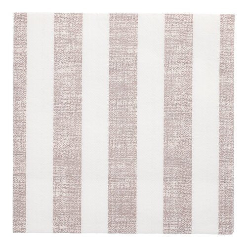 De PAPSTAR 50 servetter "ROYAL Collection" 1/4-vikt 40 x 40 cm mocca från PAPSTAR GmbH kännetecknas av en minimalistisk design med vävd struktur och växelvis vita och ljusbruna längsgående ränder.