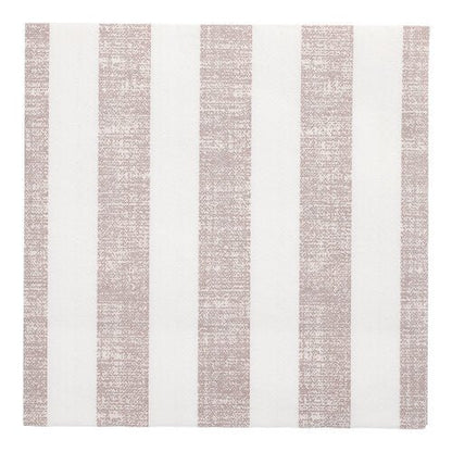 De PAPSTAR 50 servetter "ROYAL Collection" 1/4-vikt 40 x 40 cm mocca från PAPSTAR GmbH kännetecknas av en minimalistisk design med vävd struktur och växelvis vita och ljusbruna längsgående ränder.
