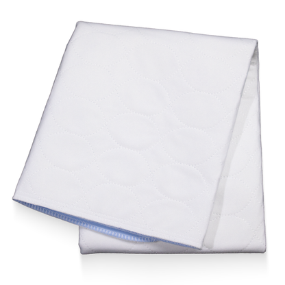 AMPri MED-COMFORT sängskyddsdyna tvättbar 75 x 90 cm, blå/vit | Förpackning (1 st)
