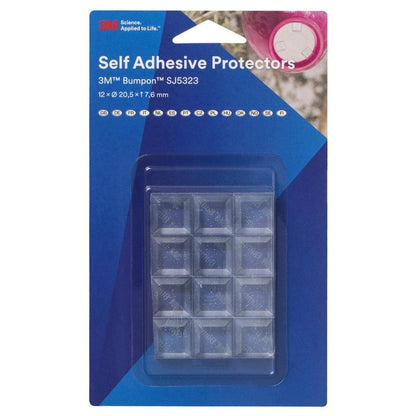 3M™ Bumpon™ SJ5323BL elastisk buffertminipack, transparent, 12 delar, 20,5 x 7,6 mm, självhäftande akryl A-20 | Förpackning (12 stycken)