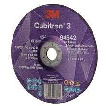 3M™ Cubitron™ 3 Cut and Grin slipskiva, 94542, 36+, T27, 180 mm x 4,2 mm x 22,23 mm, EN, 10/pack, 20 stycken/PU | Förpackning (10 stycken)