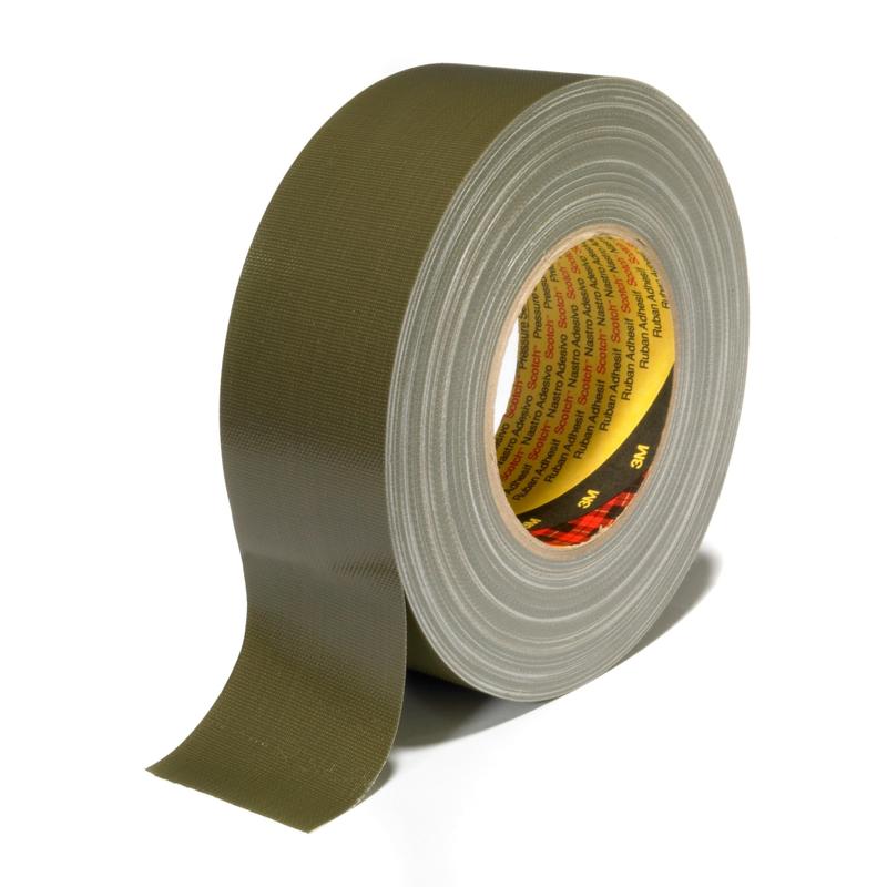 3M™ tygtejp 389, oliv, 50 mm x 50 m, 0,26 mm | Förpackning (1 rulle)