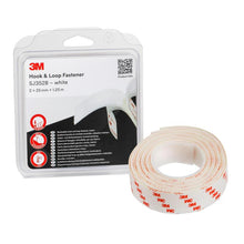 3M™ kardborreband SJ352B, Vit, 25 mm x 1,25 m, 4,4 mm, Blister IPC | Förpackning (1 rulle)