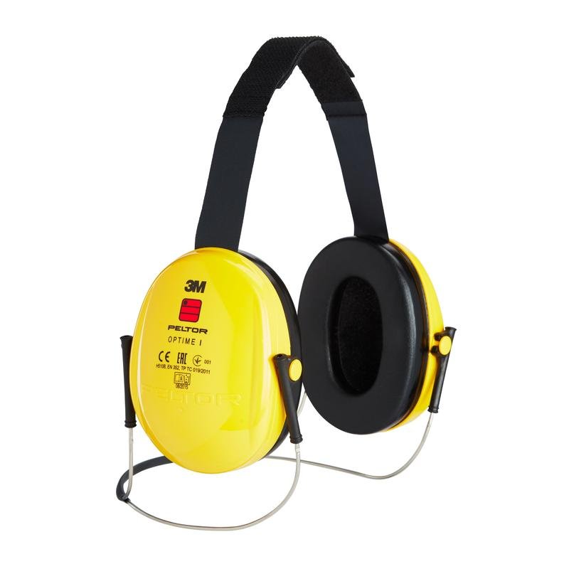 3M™ PELTOR™ Optime™ I hörselkåpor, gul, nackband, H510B-403-GU | Förpackning (1 st)
