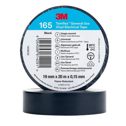 3M™ Temflex™ Vinyl eltejp 165, svart