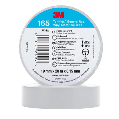 3M™ Temflex™ vinylisoleringstejp 165, vit - elektrisk isoleringstejp