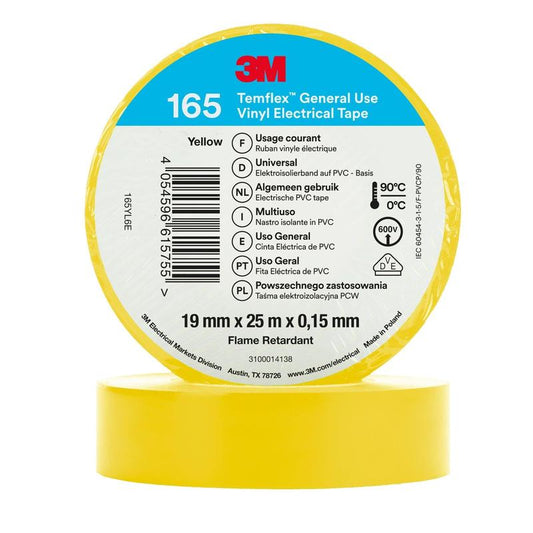 3M™ Temflex™ Vinyl eltejp 165 gul