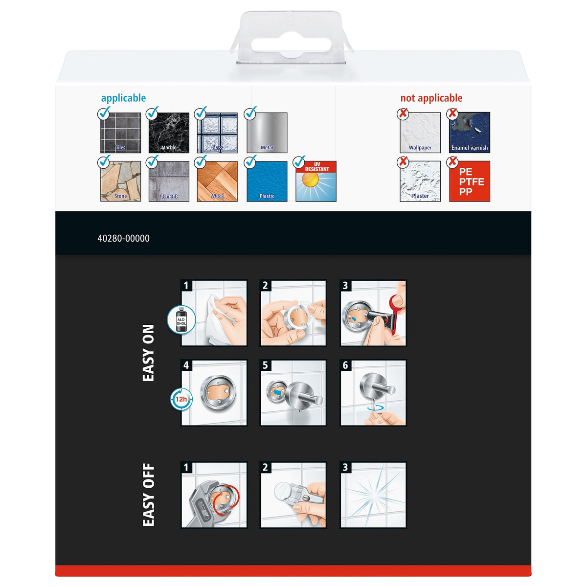tesa Loxx Handtuchring verchromt, inkl. Klebelösung