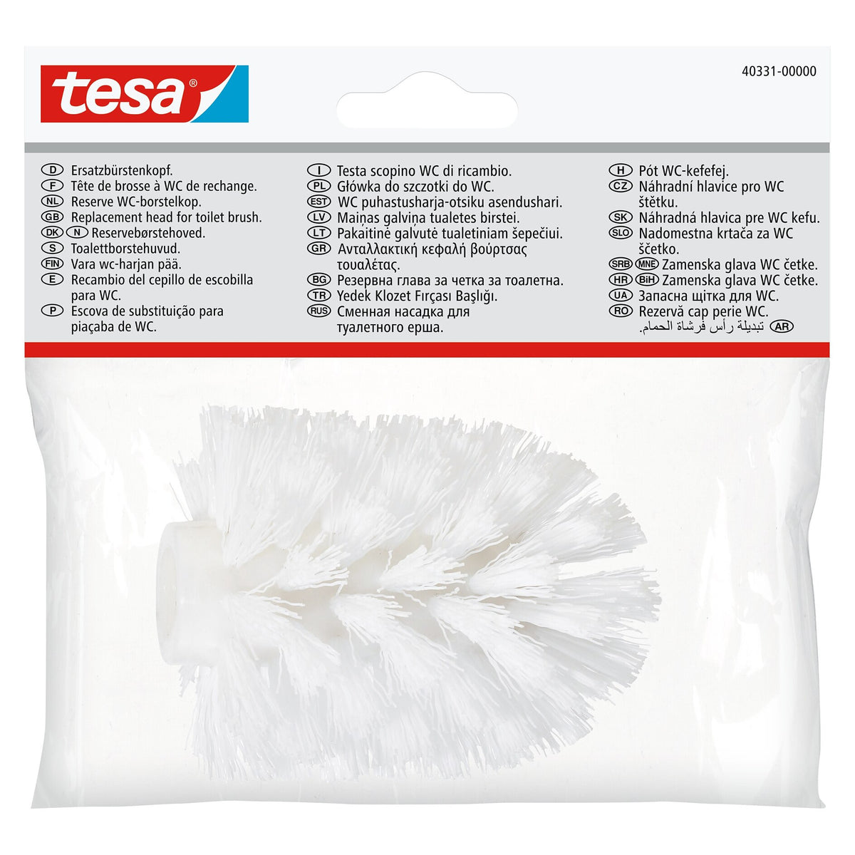 tesa-ersättningshuvud för toalettborste, vit, Deluxxe, Elegaant, Exxcellent, Ekkro, Hukk, Klaam, Loxx, Luup eller Smooz