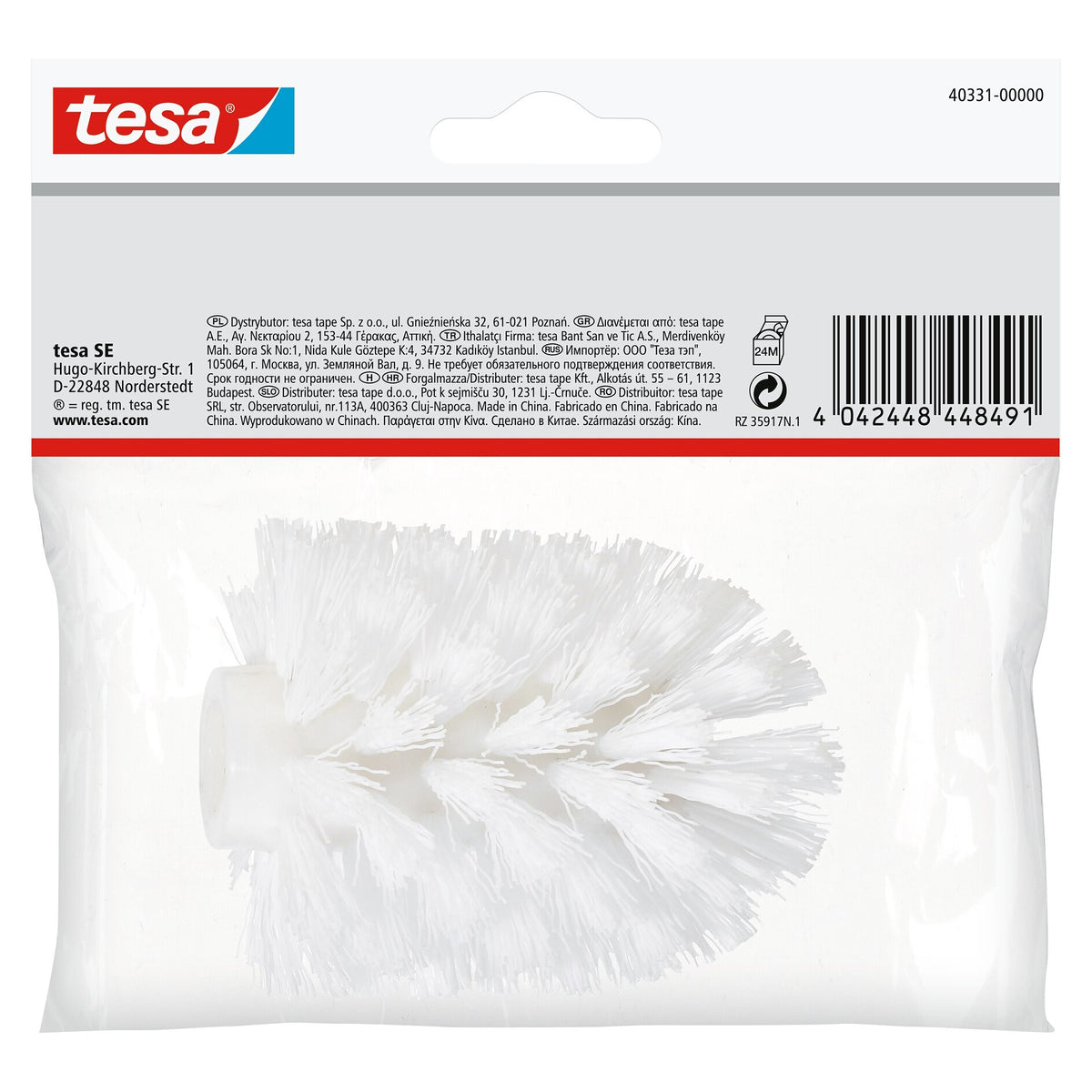 tesa-ersättningshuvud för toalettborste, vit, Deluxxe, Elegaant, Exxcellent, Ekkro, Hukk, Klaam, Loxx, Luup eller Smooz