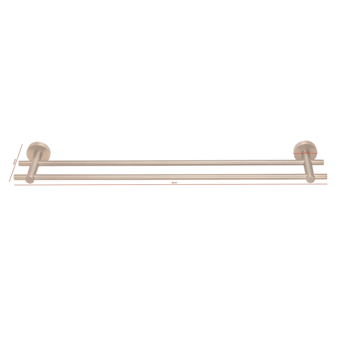 tesa MOON Bronze Doppelter Handtuchhalter, selbstklebend, Metall PVD-beschichtet