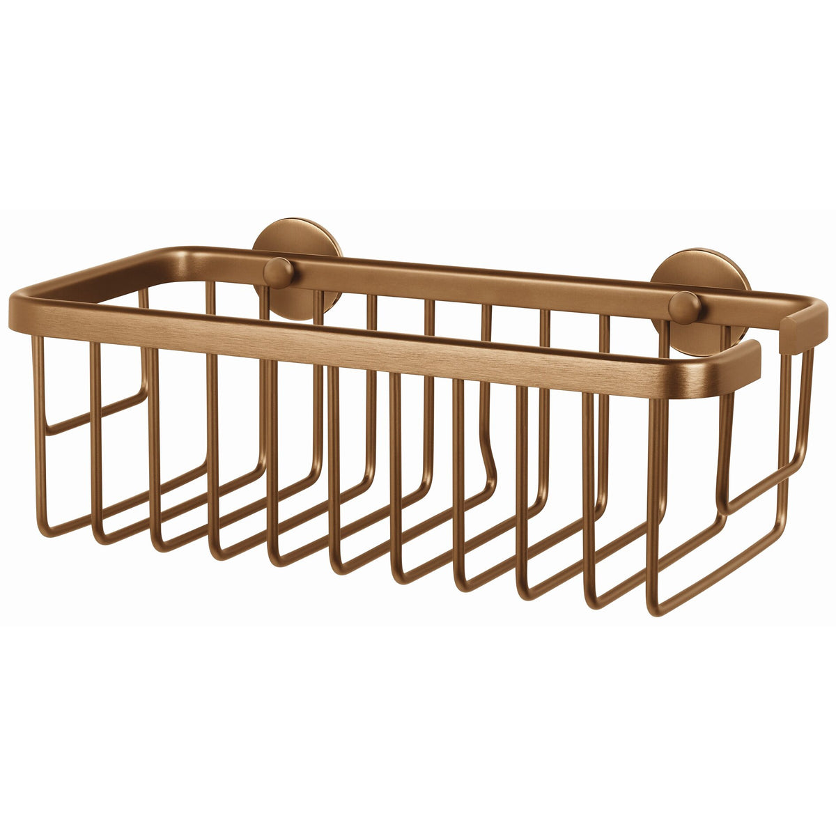 tesa MOON Bronze Duschkorb einzeln, selbstklebend, Metall PVD beschichtet