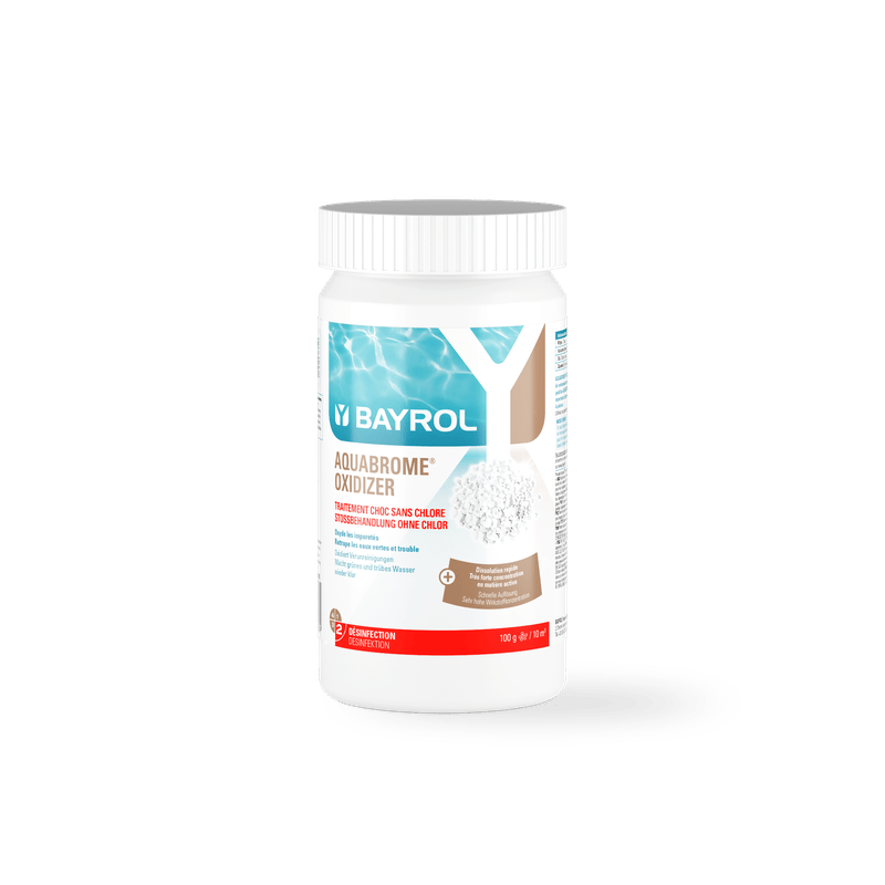 BAYROL Aquabrome® Oxidizer 1,25 kg granulat för chockbehandling vid vattenproblem | Burk (1250 g) 