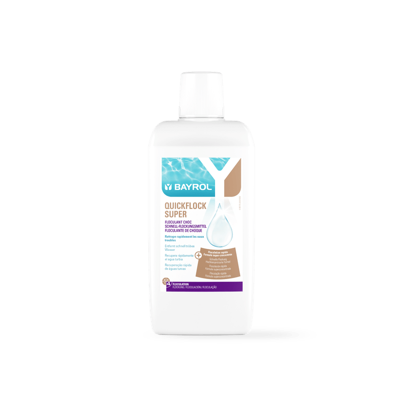 BAYROL Quickflock Super 1 L flockningsmedel för att snabbt ta bort grumlighet
