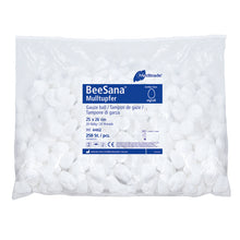 BeeSana® gasväv, utan RöKo, icke-steril, 25 x 26 cm, rund form, äggstorlek | Förpackning (250 stycken)