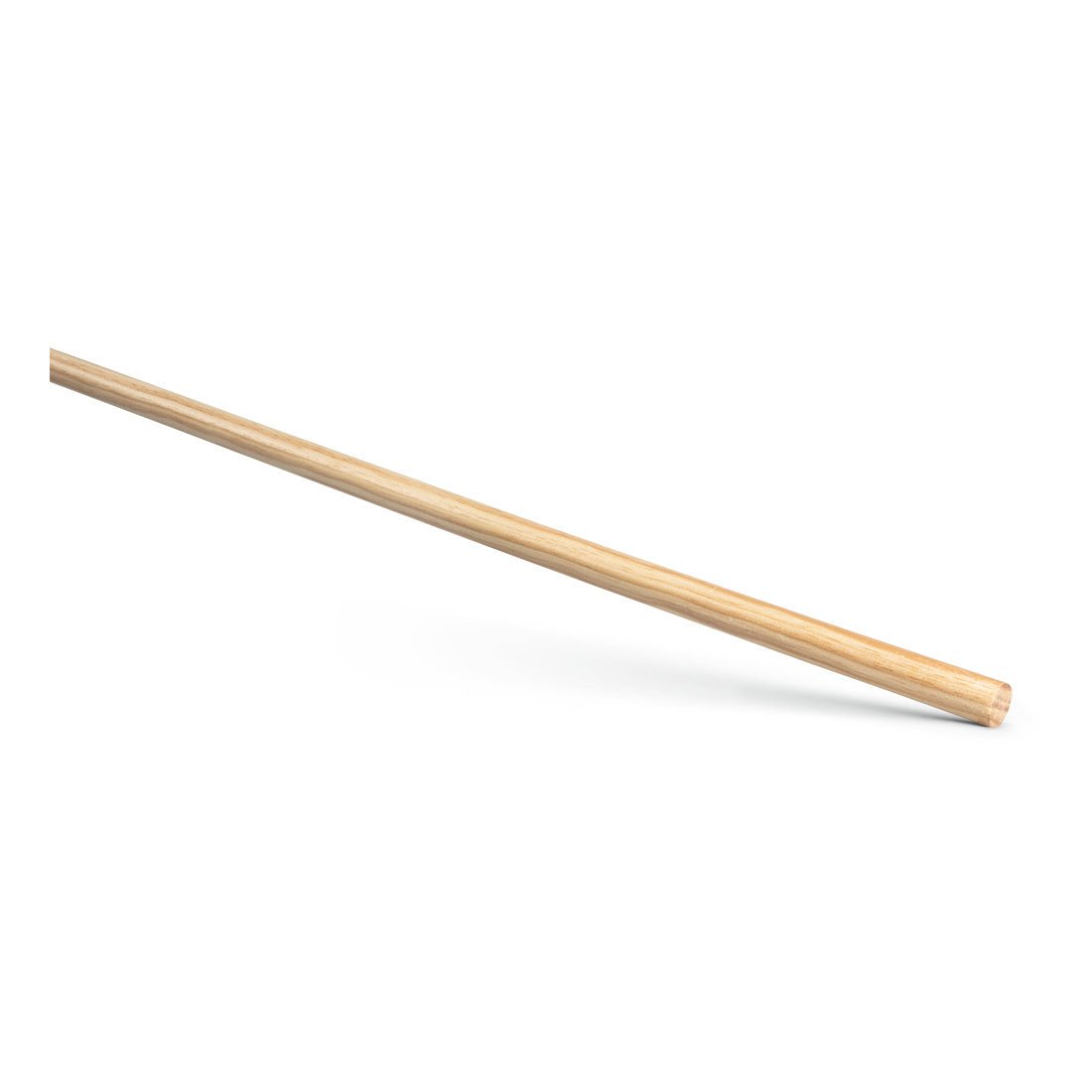 Nölle Profi Brush kvastskaft 24x1.400 mm från Nölle Profi Brush Borst- & Penselteknik e.K. med naturlig trädekor är diagonalt placerad på vit bakgrund.