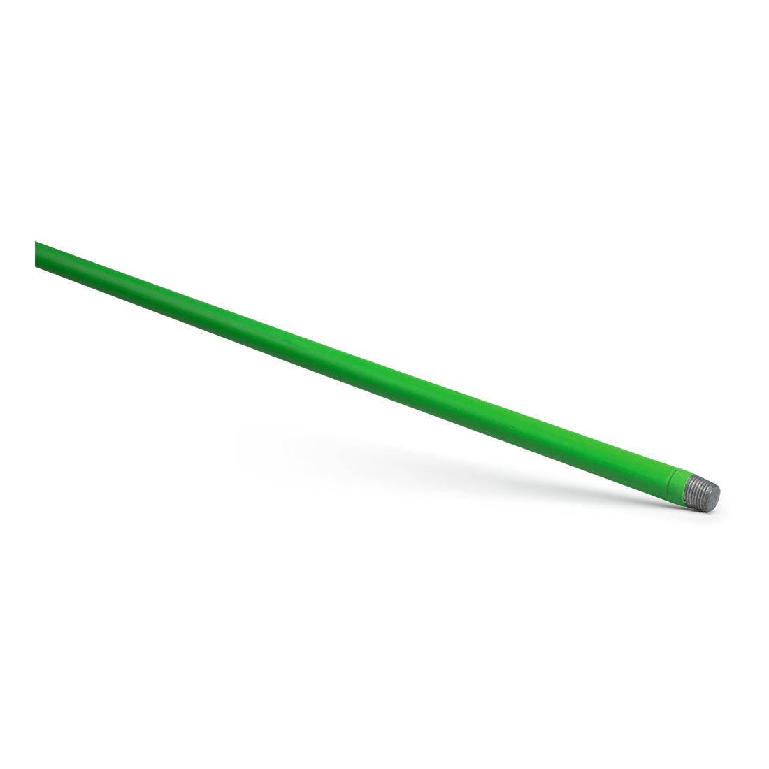 Nölle Profi Brush kvastskaft 24x1.400 mm från Nölle Profi Brush Borst- & Penselteknik e.K. är en grön, rak stav med en metallgänga, avbildad på vit bakgrund.