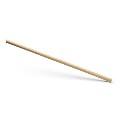 Ett enskilt Nölle Profi Brush enhetsskaft 28x1.600 mm från Nölle Profi Brush Borst- & Penselteknik e.K. ligger snett på vit bakgrund, ena änden närmare och kastar en svag skugga - en professionell variant för rengöringsverktyg.