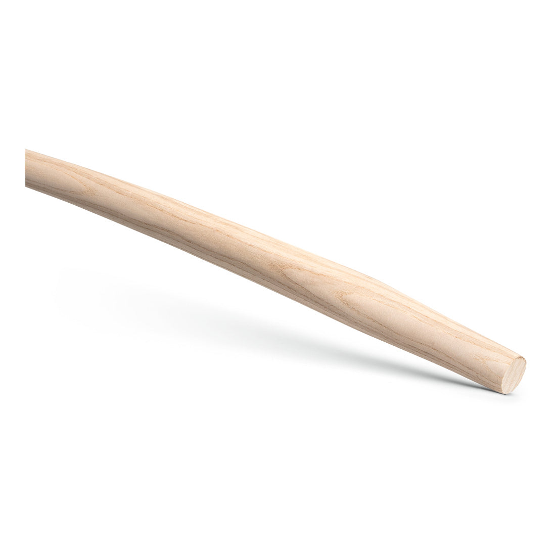 Der Nölle Profi Brush T-Stiel 1.100 mm aus Esche, gebogen mit Eikrücke, für Spaten und Schaufeln (DIN 2015200), von Nölle Profi Brush Bürsten- & Pinseltechnik e.K., präsentiert sich hell und glatt mit abgerundetem Ende.