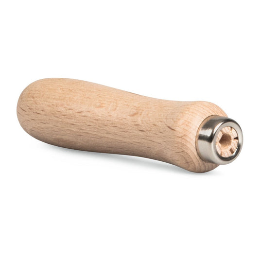 Nölle Profi Brush filhandtag från Nölle Profi Brush borst- och penselteknik e.K. har ett slätt trähandtag med en metallkrage, som möjliggör enkel och bekväm fastsättning på verktyg eller blad för en precis användning.