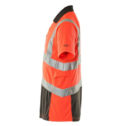 MASCOT® Anadia pikétröja, hi-vis röd/mörk antracit