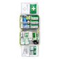 Förbandslådan LARGE DIN från Orkla Wound Care AB innehåller förband, gasväv, kylpaket, saxar, tejp, antiseptiska servetter och första hjälpen-instruktioner - tydligt organiserade i märkta fack. Förpackning: 1 styck.