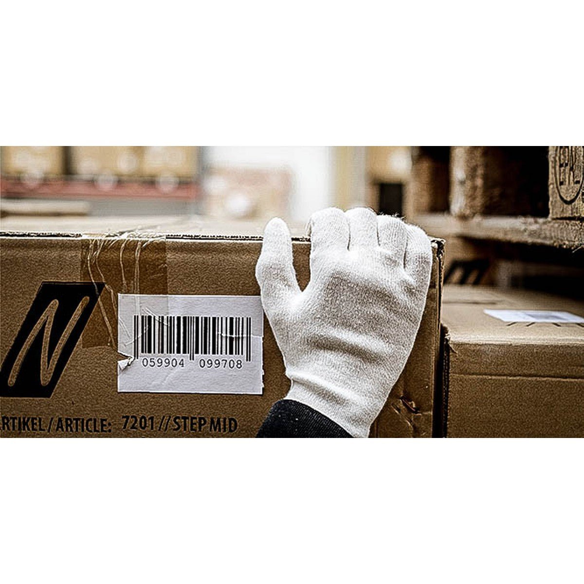 NITRAS bomullsjerseyhandskar, naturlig bomullsjersey | Förpackning (12 par)