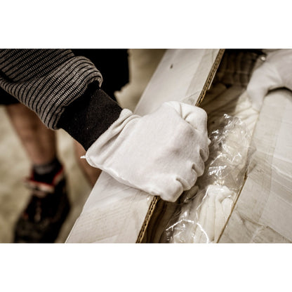 NITRAS bomullsjersey handskar, vit, OEKO-TEX bomullsjersey | Förpackning (12 par)