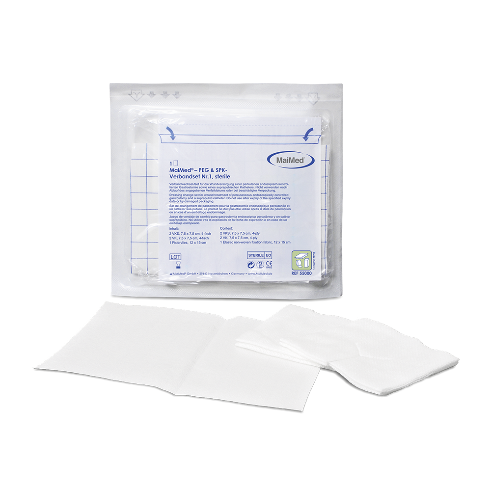 MaiMed PEG & SPK förbandsset nr 1 - steril steril, enkelt förpackad 15 st/påse | Box (15 stycken)