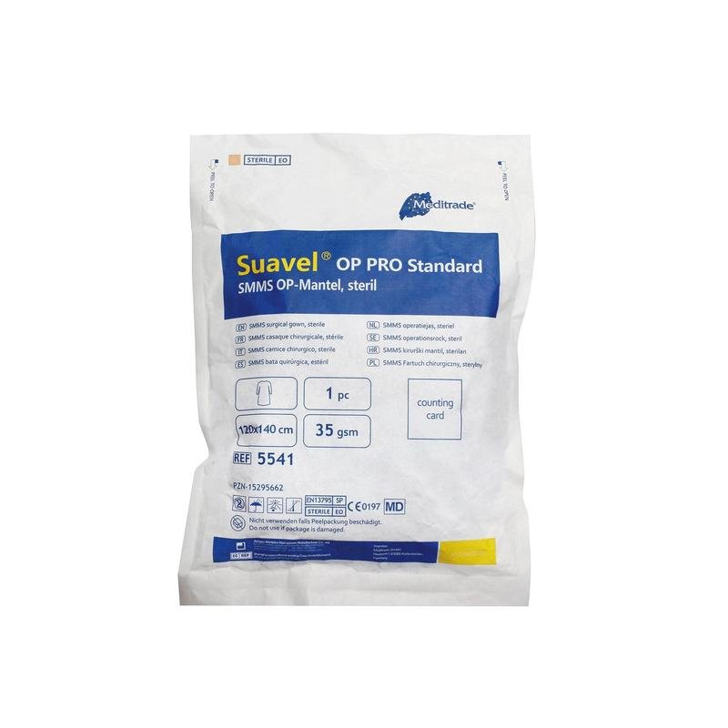 Suavel OP PRO Standard SMMS; Gr. MDIN EN 13795 SP; 35g Steril 120 x 140 | Box (30 förpackningar)